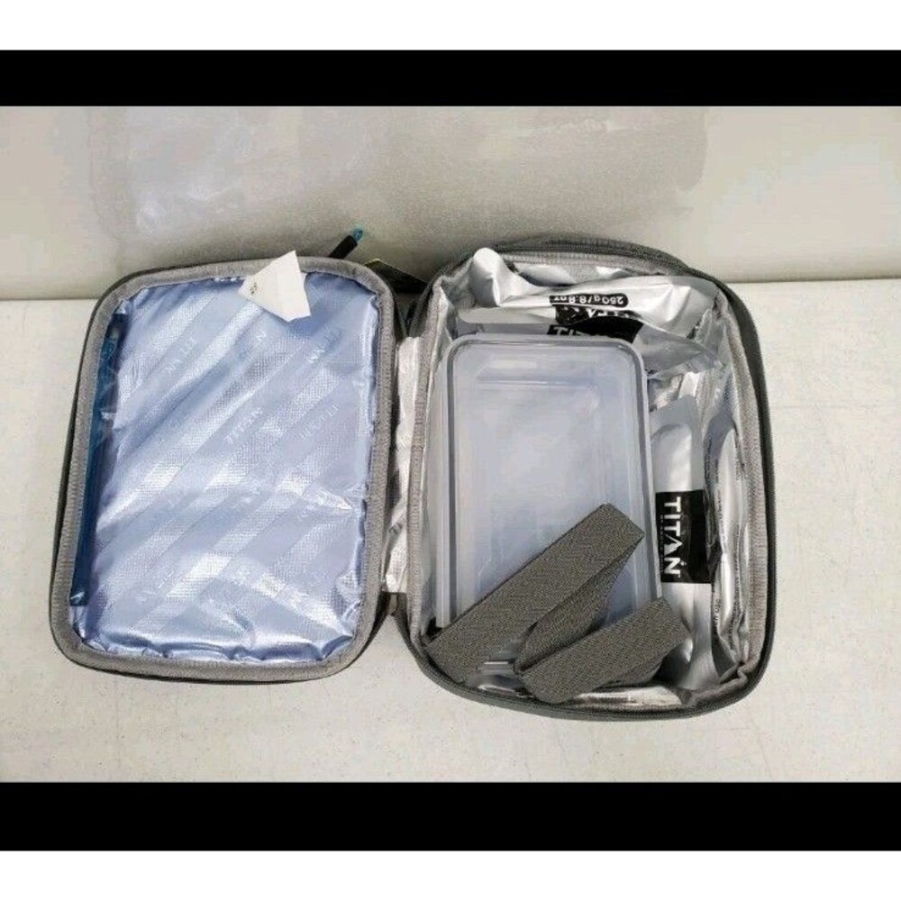 Titan Arctic Zone Molded Lunch Box + 2 Ice Walls Dark Gray NEW - Picture 5 of 7